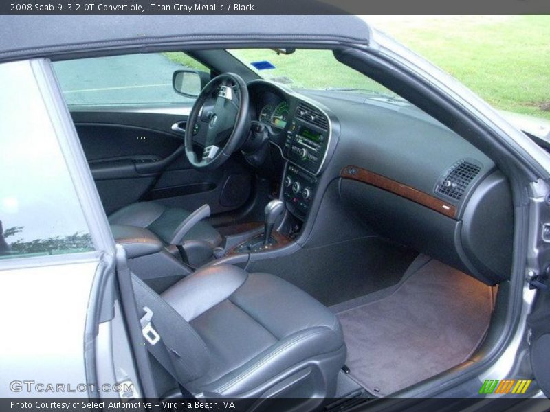 Titan Gray Metallic / Black 2008 Saab 9-3 2.0T Convertible