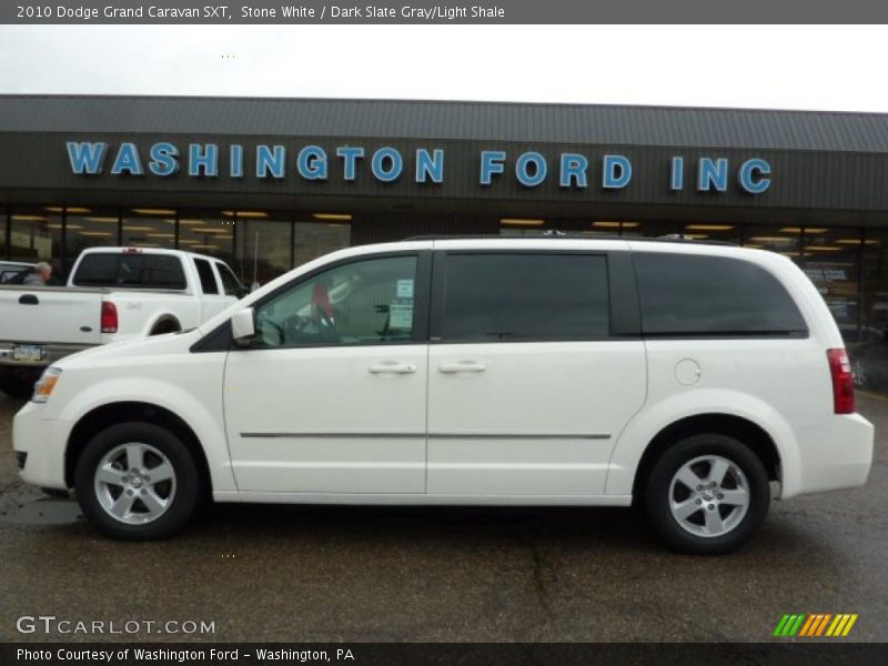 Stone White / Dark Slate Gray/Light Shale 2010 Dodge Grand Caravan SXT