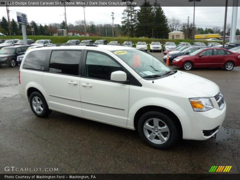 Stone White / Dark Slate Gray/Light Shale 2010 Dodge Grand Caravan SXT
