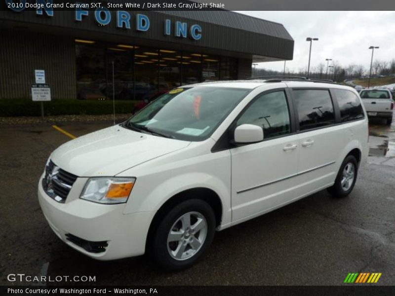 Stone White / Dark Slate Gray/Light Shale 2010 Dodge Grand Caravan SXT