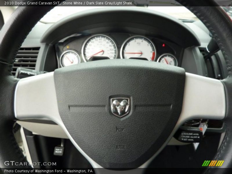 Stone White / Dark Slate Gray/Light Shale 2010 Dodge Grand Caravan SXT