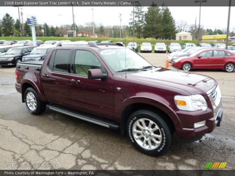 Dark Cherry Metallic / Camel 2008 Ford Explorer Sport Trac Limited 4x4