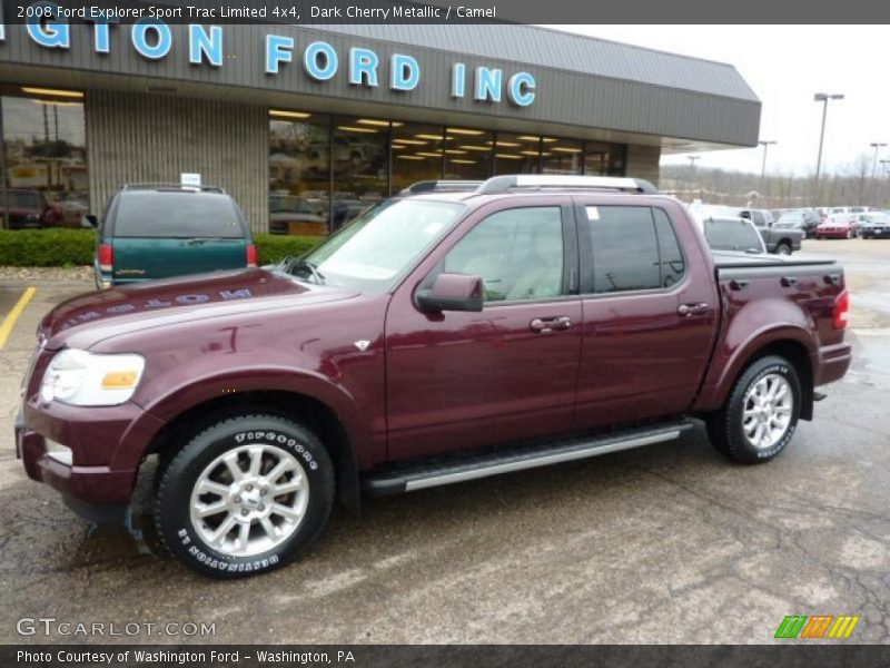 Dark Cherry Metallic / Camel 2008 Ford Explorer Sport Trac Limited 4x4