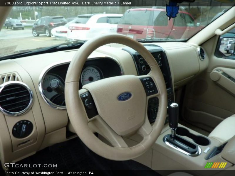 Dark Cherry Metallic / Camel 2008 Ford Explorer Sport Trac Limited 4x4