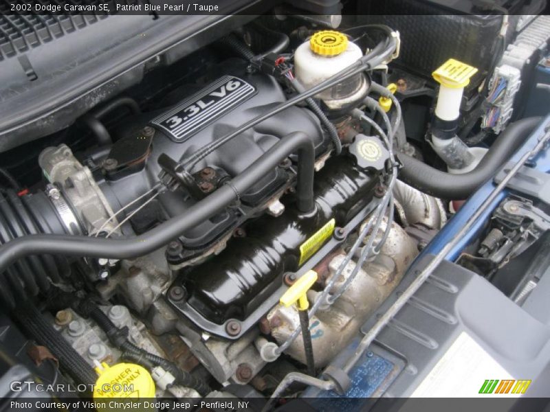 Patriot Blue Pearl / Taupe 2002 Dodge Caravan SE