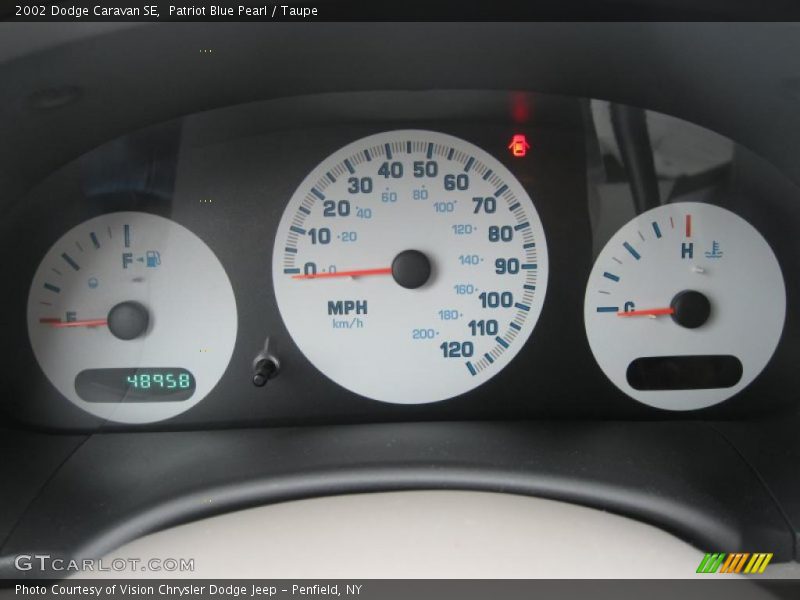 Patriot Blue Pearl / Taupe 2002 Dodge Caravan SE