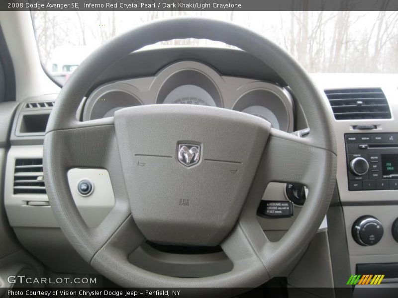 Inferno Red Crystal Pearl / Dark Khaki/Light Graystone 2008 Dodge Avenger SE