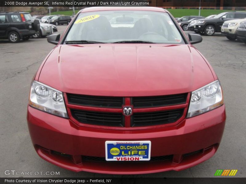 Inferno Red Crystal Pearl / Dark Khaki/Light Graystone 2008 Dodge Avenger SE