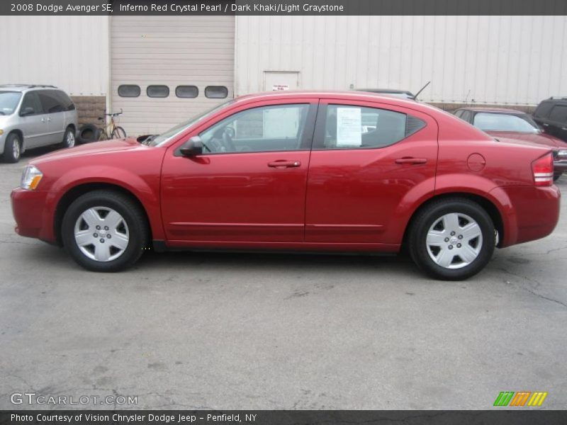Inferno Red Crystal Pearl / Dark Khaki/Light Graystone 2008 Dodge Avenger SE