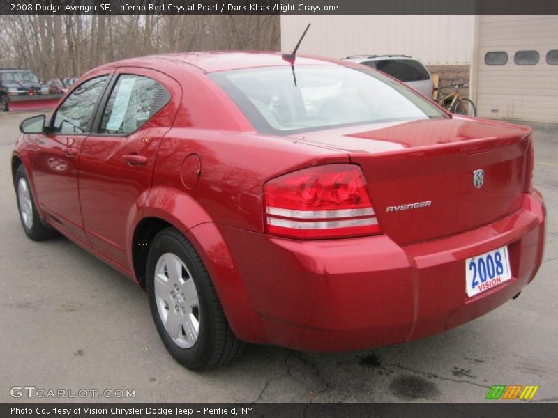 Inferno Red Crystal Pearl / Dark Khaki/Light Graystone 2008 Dodge Avenger SE