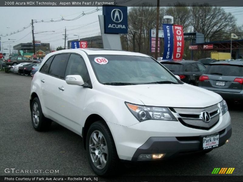 Aspen White Pearl / Parchment 2008 Acura MDX Technology