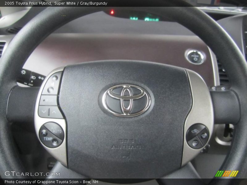Super White / Gray/Burgundy 2005 Toyota Prius Hybrid