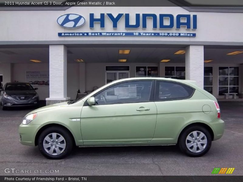 Apple Green Metallic / Black 2011 Hyundai Accent GS 3 Door