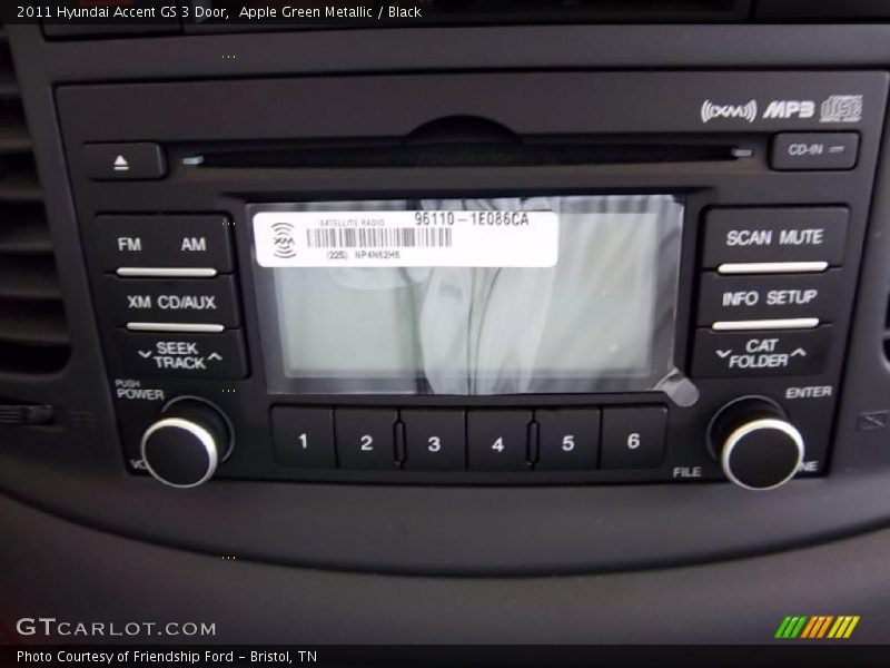 Apple Green Metallic / Black 2011 Hyundai Accent GS 3 Door