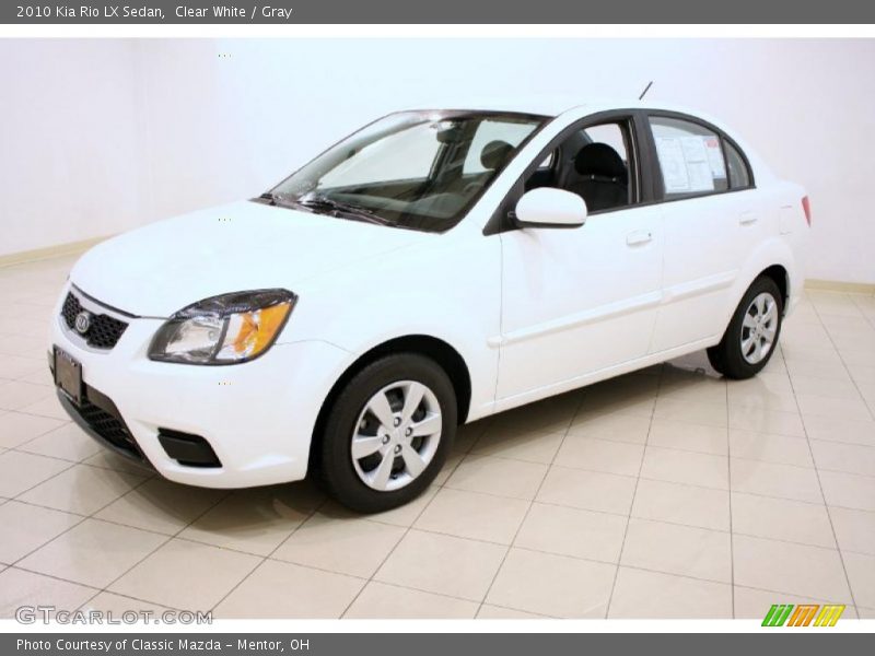 Clear White / Gray 2010 Kia Rio LX Sedan