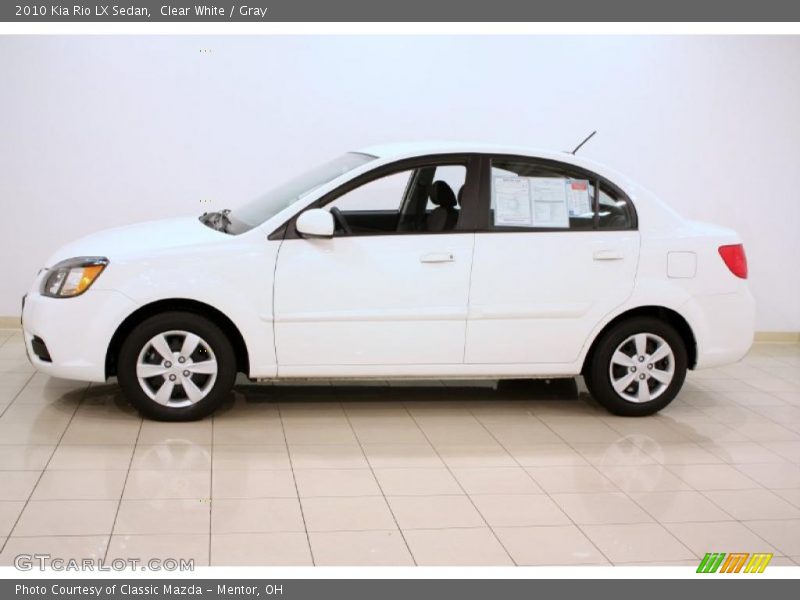 Clear White / Gray 2010 Kia Rio LX Sedan