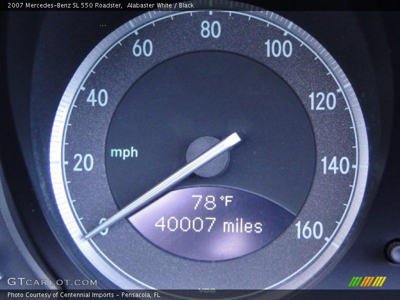 Alabaster White / Black 2007 Mercedes-Benz SL 550 Roadster