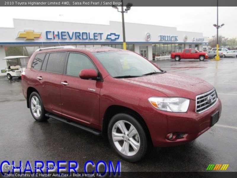 Salsa Red Pearl / Sand Beige 2010 Toyota Highlander Limited 4WD