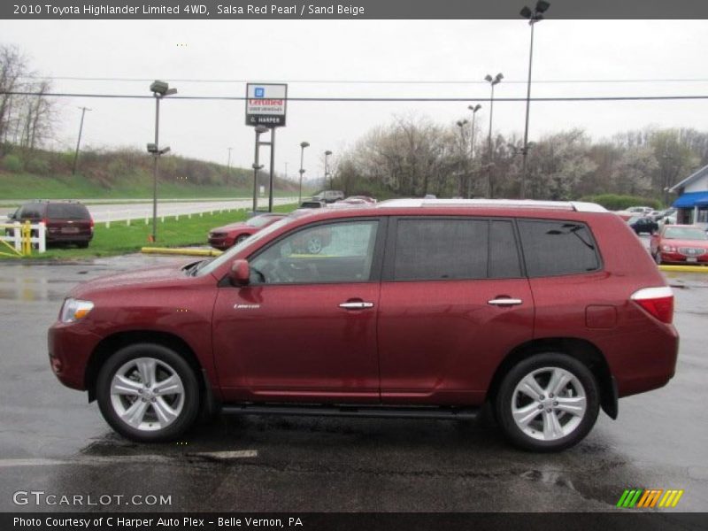 Salsa Red Pearl / Sand Beige 2010 Toyota Highlander Limited 4WD