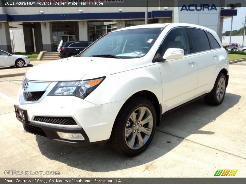 Aspen White Pearl / Taupe 2011 Acura MDX Advance