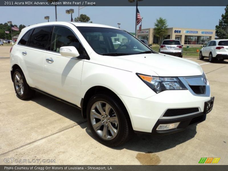 Aspen White Pearl / Taupe 2011 Acura MDX Advance