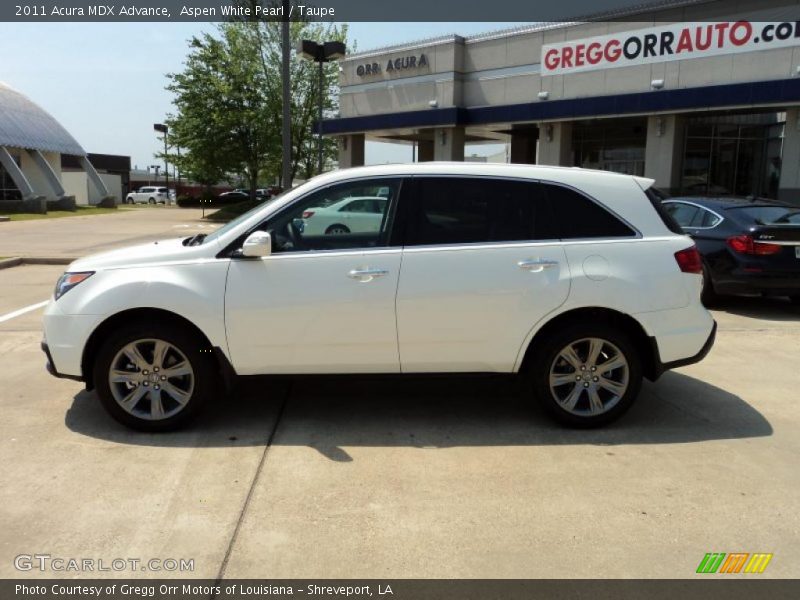 Aspen White Pearl / Taupe 2011 Acura MDX Advance