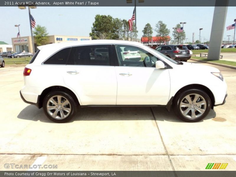 Aspen White Pearl / Taupe 2011 Acura MDX Advance