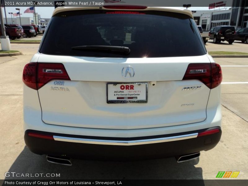 Aspen White Pearl / Taupe 2011 Acura MDX Advance