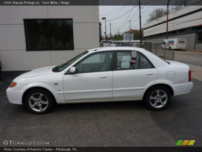 Pure White / Beige 2003 Mazda Protege LX