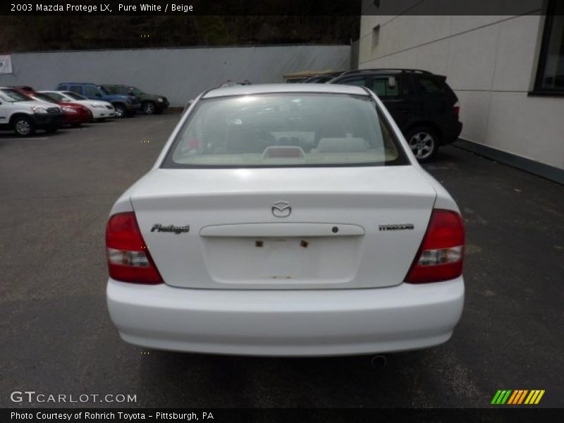 Pure White / Beige 2003 Mazda Protege LX