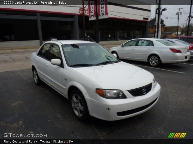 Pure White / Beige 2003 Mazda Protege LX