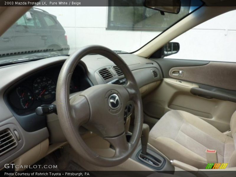 Pure White / Beige 2003 Mazda Protege LX