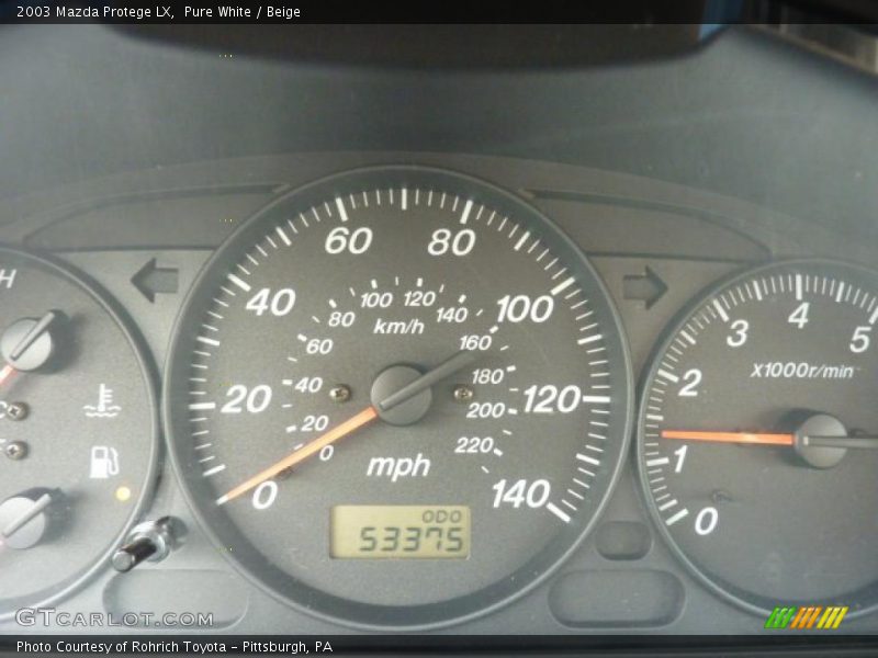 Pure White / Beige 2003 Mazda Protege LX