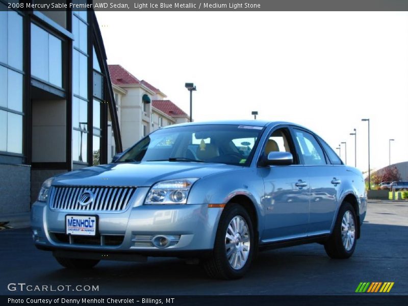 Light Ice Blue Metallic / Medium Light Stone 2008 Mercury Sable Premier AWD Sedan