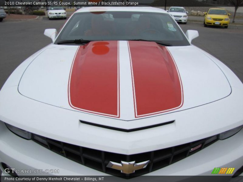 Summit White / Black/Inferno Orange 2010 Chevrolet Camaro SS/RS Coupe