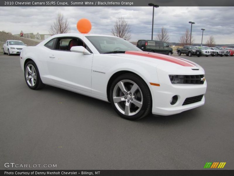 Summit White / Black/Inferno Orange 2010 Chevrolet Camaro SS/RS Coupe