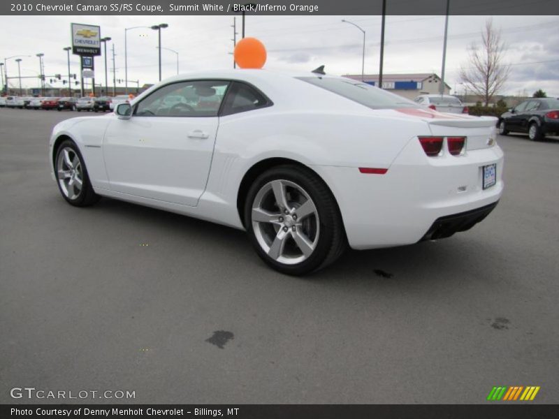 Summit White / Black/Inferno Orange 2010 Chevrolet Camaro SS/RS Coupe