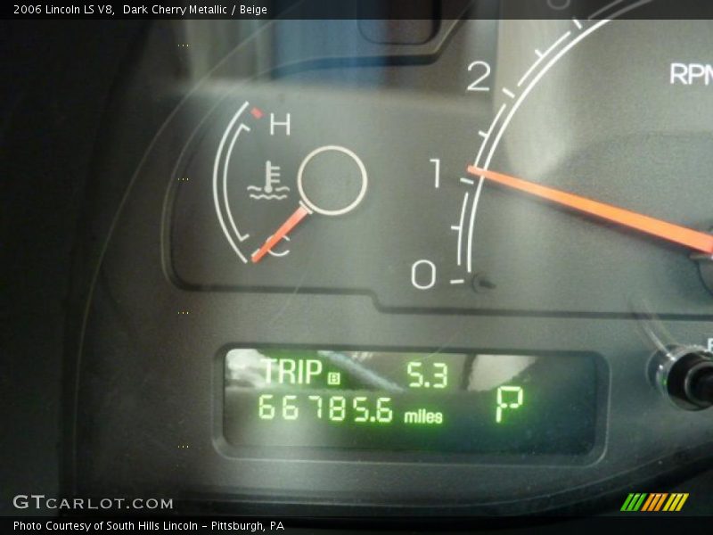 Dark Cherry Metallic / Beige 2006 Lincoln LS V8