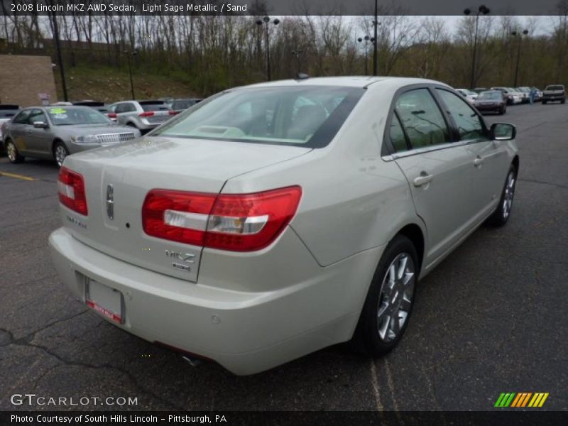 Light Sage Metallic / Sand 2008 Lincoln MKZ AWD Sedan
