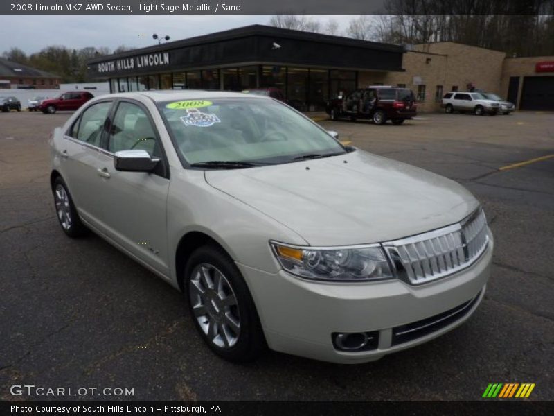 Light Sage Metallic / Sand 2008 Lincoln MKZ AWD Sedan