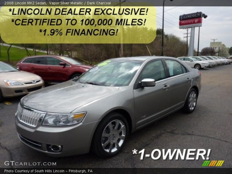 Vapor Silver Metallic / Dark Charcoal 2008 Lincoln MKZ Sedan