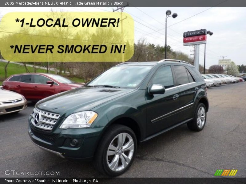 Jade Green Metallic / Black 2009 Mercedes-Benz ML 350 4Matic