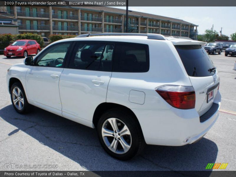 Blizzard White Pearl / Sand Beige 2009 Toyota Highlander Sport 4WD