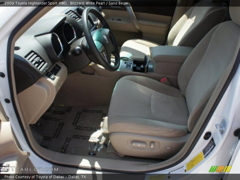Blizzard White Pearl / Sand Beige 2009 Toyota Highlander Sport 4WD