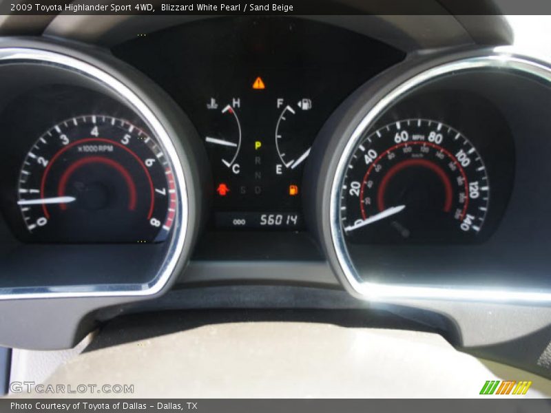 Blizzard White Pearl / Sand Beige 2009 Toyota Highlander Sport 4WD