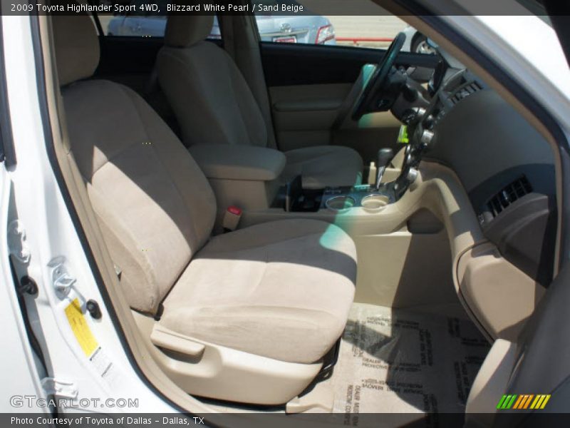 Blizzard White Pearl / Sand Beige 2009 Toyota Highlander Sport 4WD