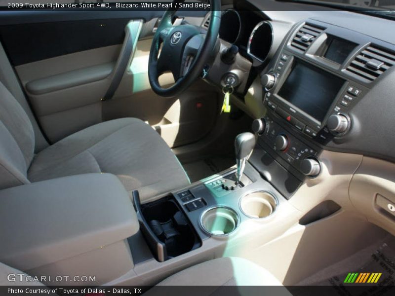 Blizzard White Pearl / Sand Beige 2009 Toyota Highlander Sport 4WD