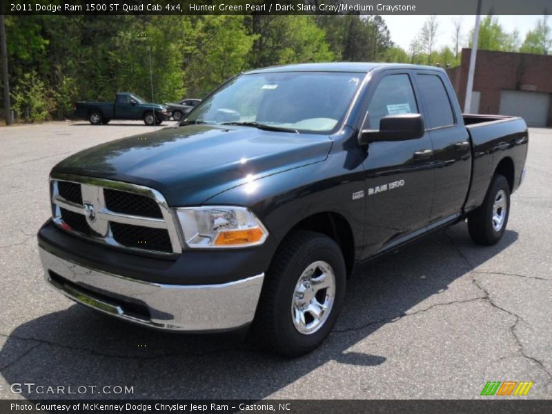 Hunter Green Pearl / Dark Slate Gray/Medium Graystone 2011 Dodge Ram 1500 ST Quad Cab 4x4