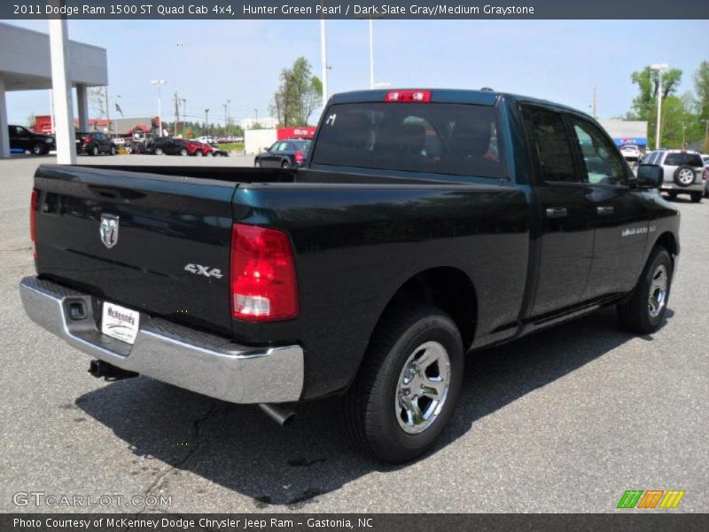 Hunter Green Pearl / Dark Slate Gray/Medium Graystone 2011 Dodge Ram 1500 ST Quad Cab 4x4