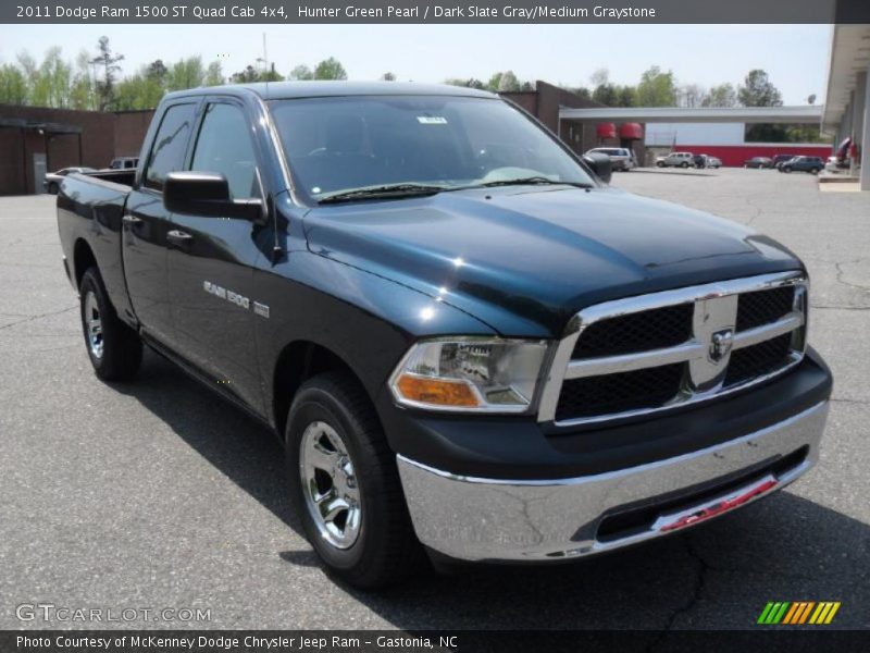 Hunter Green Pearl / Dark Slate Gray/Medium Graystone 2011 Dodge Ram 1500 ST Quad Cab 4x4